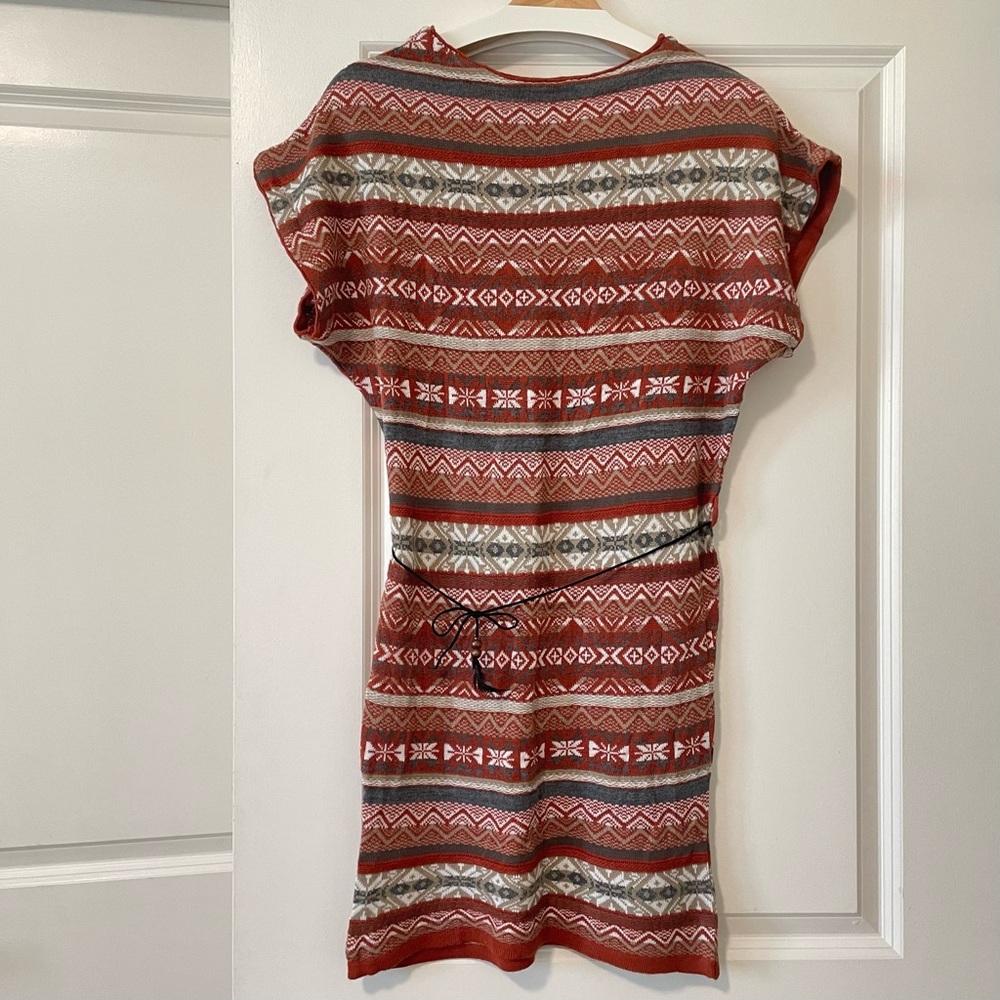 Natura, cooper color sleeveless sweater mini dress women.